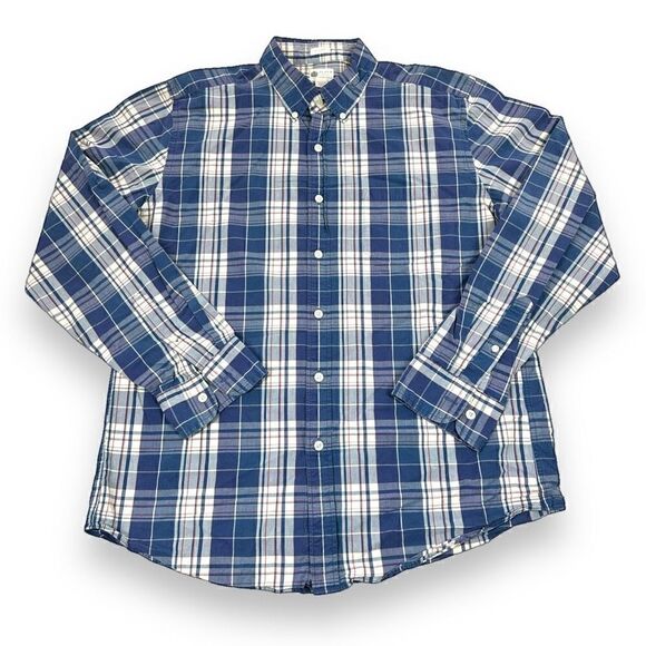 J. Crew Shirt Mens Size Large‎ L Blue Plaid Tailored Fit Long Sleeve Button Down - Picture 2 of 10